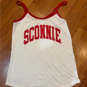 Sconnie Women's Red and White Tank Top